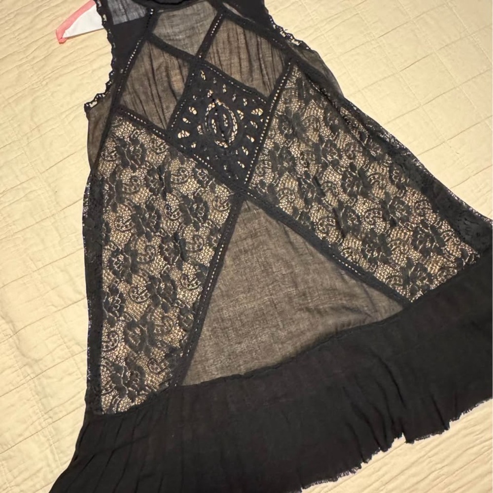 Free People Black Lace Sleeveless Dress